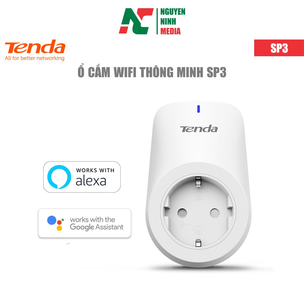 Ổ cắm wifi thông minh Tenda SP3 - Điều khiển từ xa - Hàng Chính Hãng