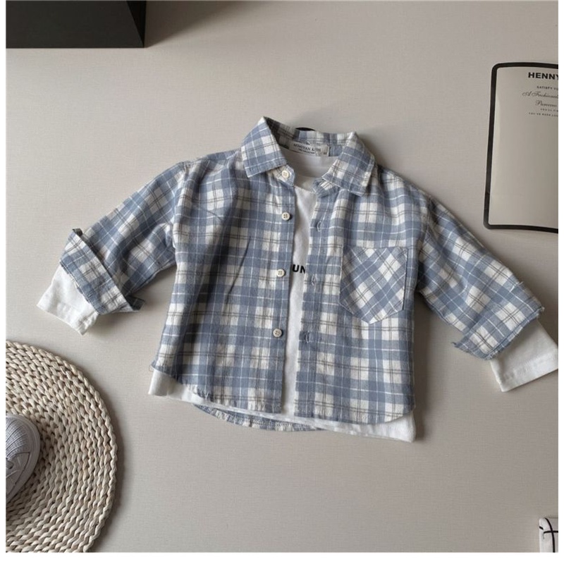Áo Sơ Mi Sọc Ca Rô Thời Trang Mùa Hè Mới Dành Cho Bé Trai 0-5 Tuổi