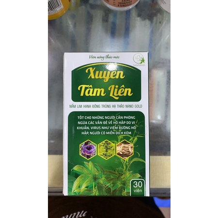 Viên uống thảo mộc Xuyên Tâm Liên - Nấm lim xanh đông trùng hạ thảo Nano Gold