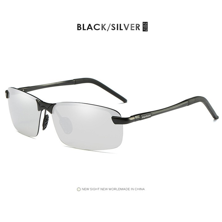 Mắt kính nam, tròng phân cực chống chói, chống tia UV, tráng gương, logo AORON - MK1803