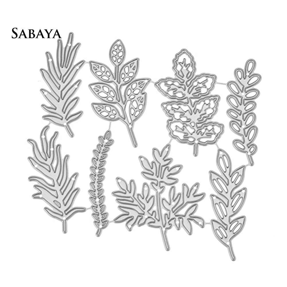 Set khuôn kim loại cắt giấy hình lá dễ thương