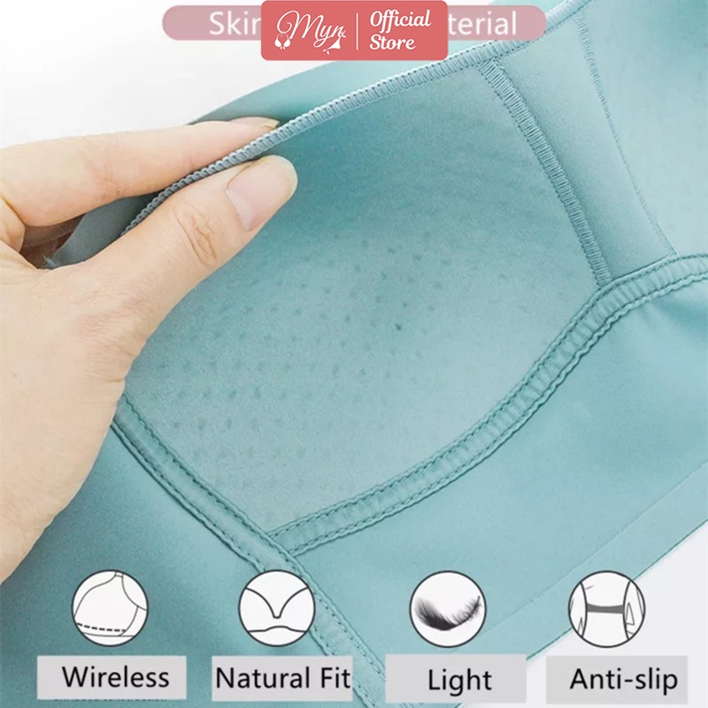 Áo lót nữ su lụa bản to định hình gọn dáng ngực, đệm mỏng 4 móc cài  A 2027 MYN_UNDERWEAR