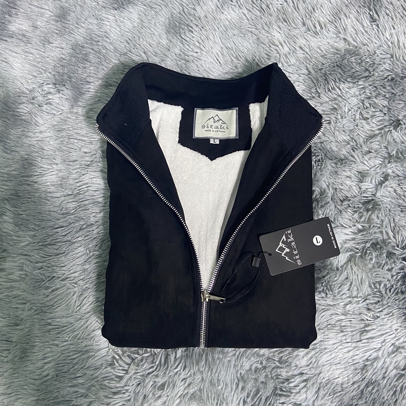 Áo khoác nam da lộn lót lông body SGG1045