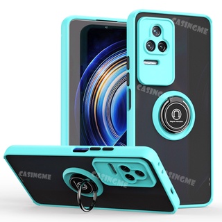 Ốp Điện Thoại Nhám Trong Suốt Chống Sốc Có Vòng Đỡ Nam Châm Thời Trang Cho Xiaomi POCO F4 Redmi K40S K50 Pro