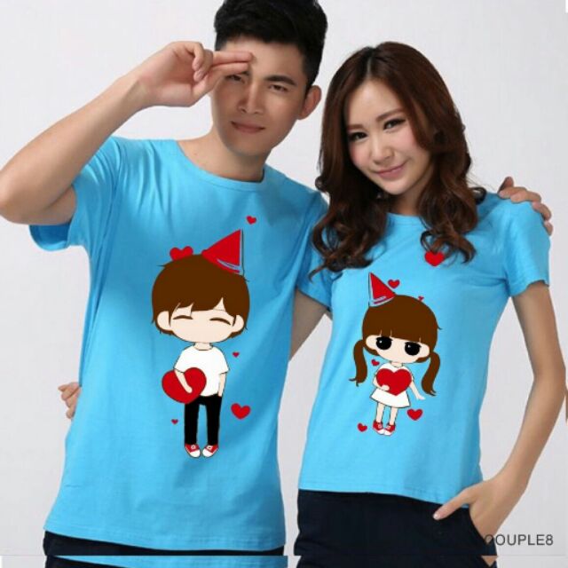 Áo cặp áo đôi cute chất cotton loại 1 đủ màu đủ size