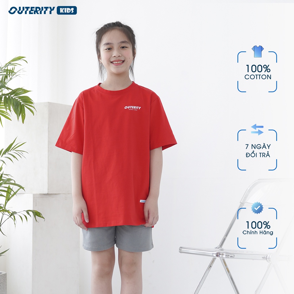 Áo thun trẻ em OuterityKids Mini Signature Đỏ - ORK117