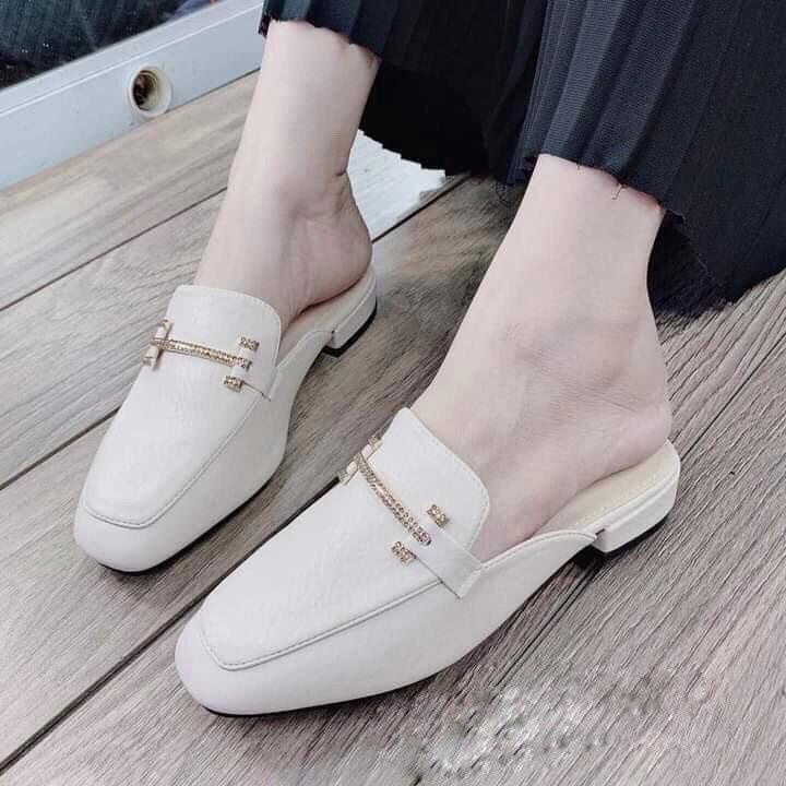 [Giá hủy diệt] Mã S111 Sục nữ khuy đá ngang chất da mềm êm chân