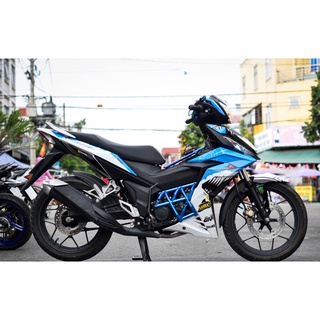 Tem trùm xe Winner cá mập xanh trắng 150 V1, độ thiết kế team dán phủ decal xe máy giá rẻ đẹp