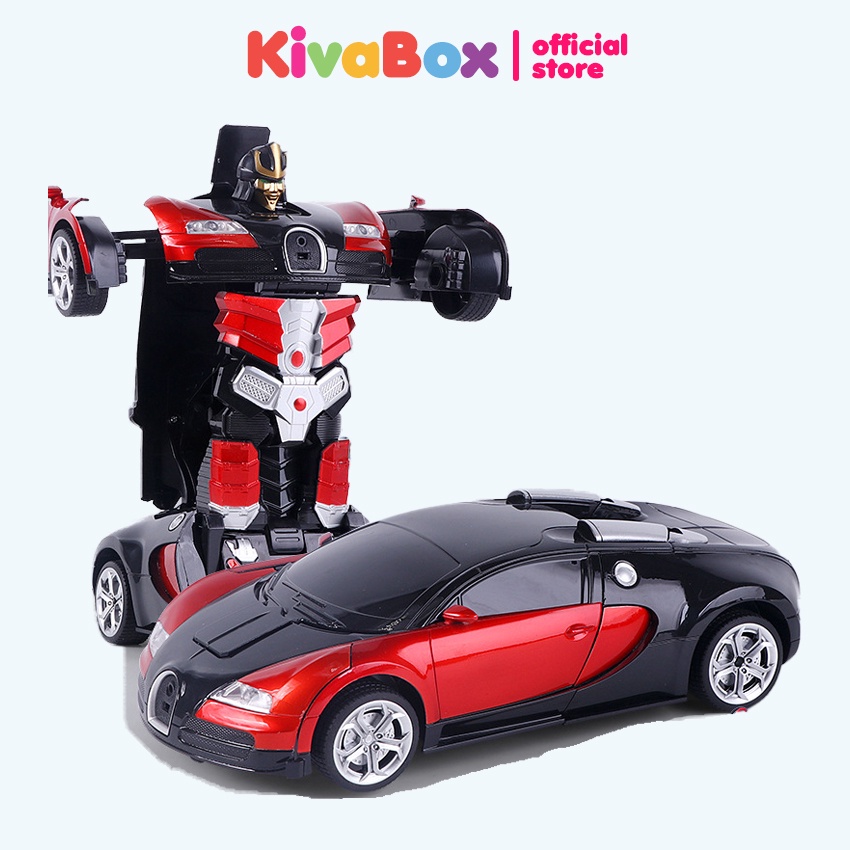 Ô tô điều khiển từ xa biến hình robot KIVABOX, nhựa ABS bền bỉ, chịu được va đập