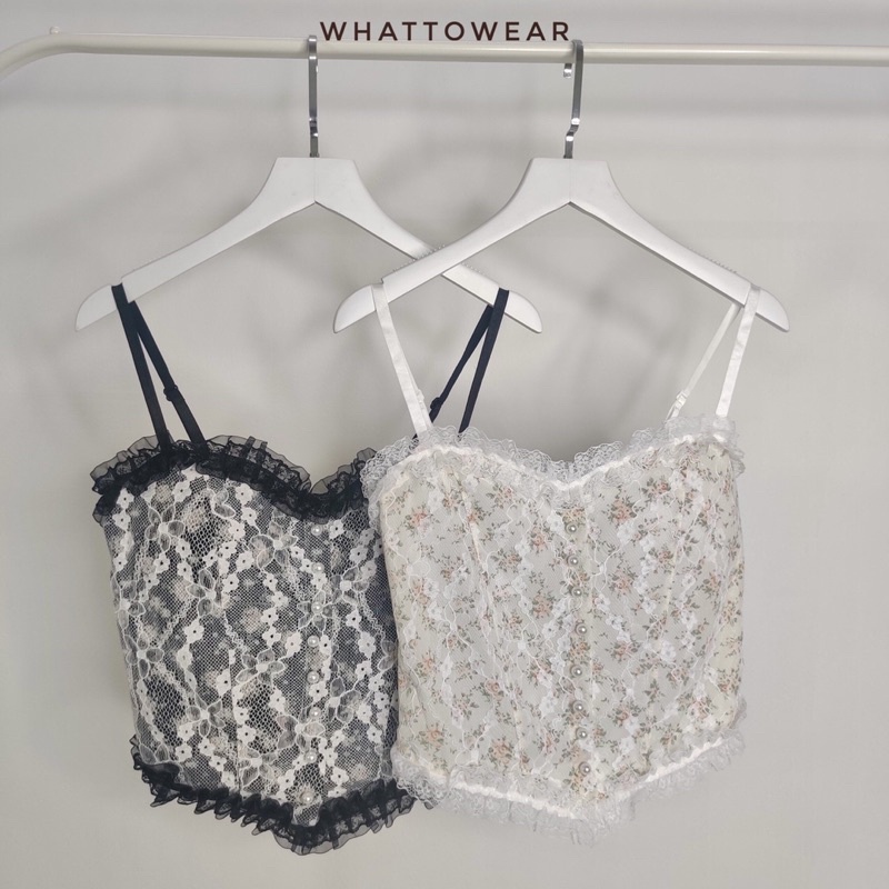 Áo bralette hoa phối ren dễ thương có mút mỏng