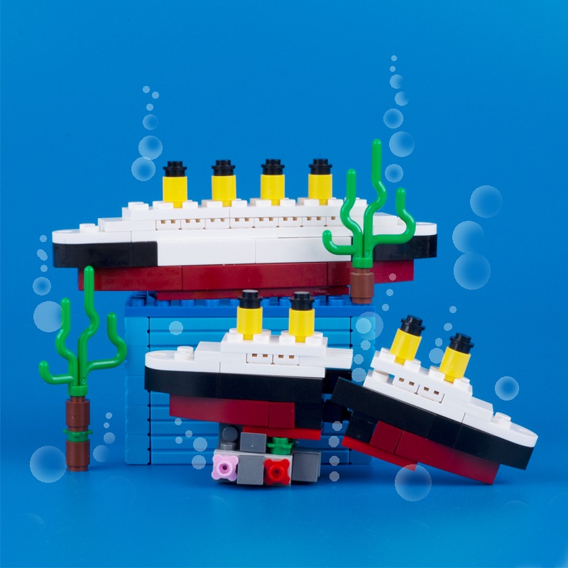 Moc Mô Hình Tàu titanic mini Lắp Ráp Cho Bé
