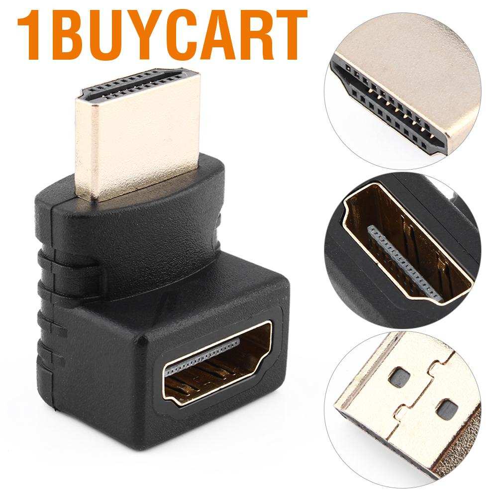 1buycart Usb Cable  270 Degree Hdmi Adapter 10.2 Gbps Male To Female Connector Extender Professional Use HDTV Home Theater for