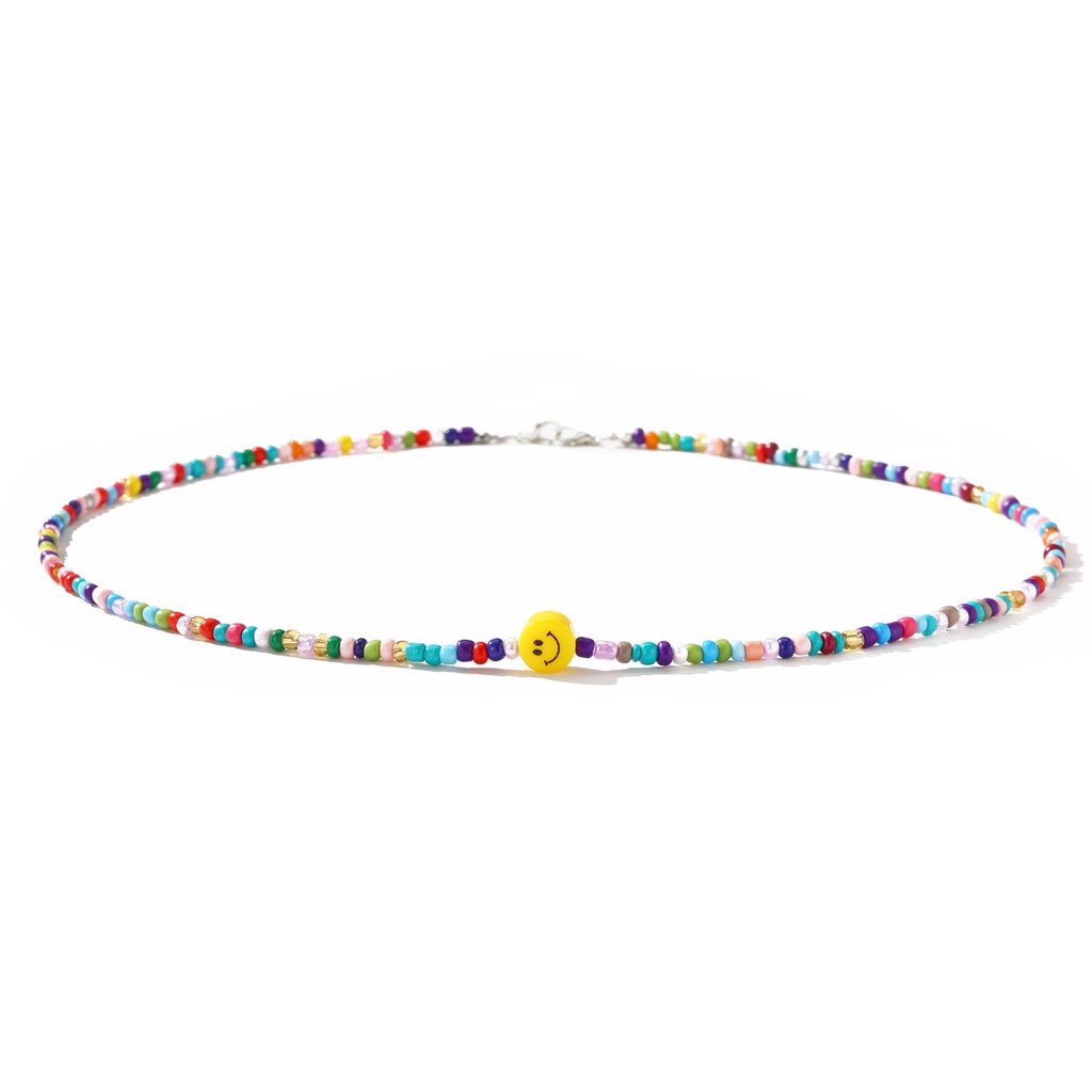 Vòng cổ hạt mặt cười đầy màu sắc làm bằng tay cho nam và nữ Chuỗi mặt nạ chống rụng