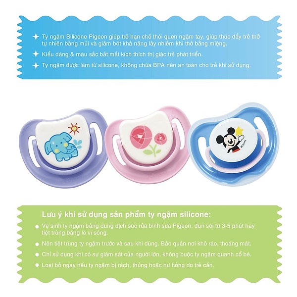 Ty ngậm silicone Pigeon bước 3  - Hươu cao cổ
