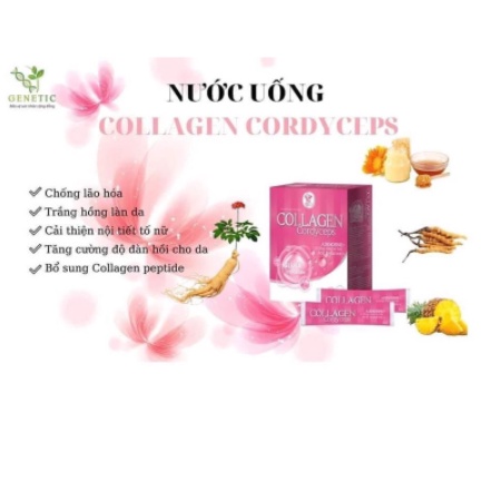 Nước uống trắng da giảm nám Collagen Cordyceps - Sản phẩm viện hàn lâm KHCN VN dạng siro 20 gói