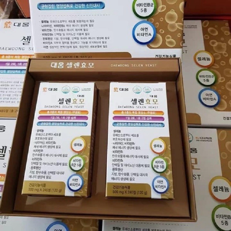 [ Chuẩn 100% ] Viên Uống Bổ Sung Vitamin Tăng Cân Selen Yeast Hàn Quốc, Hộp 2 Lọ * 240 Viên, Giúp Khỏe Mạnh, Ăn Ngon