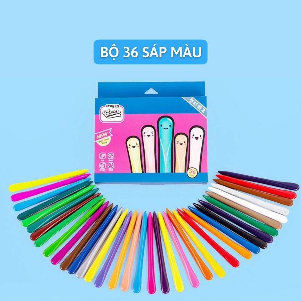 Bút sáp màu hữu cơ cho bé bộ 36 bút màu vẽ cao cấp bé tha hồ sáng tạo - Hobi Store