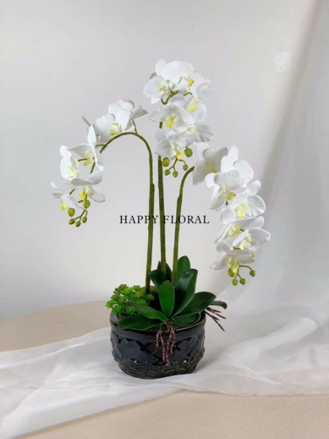 Hoa Giả- Lan Hồ Điệp chất liệu cao su - cành 7 bông
