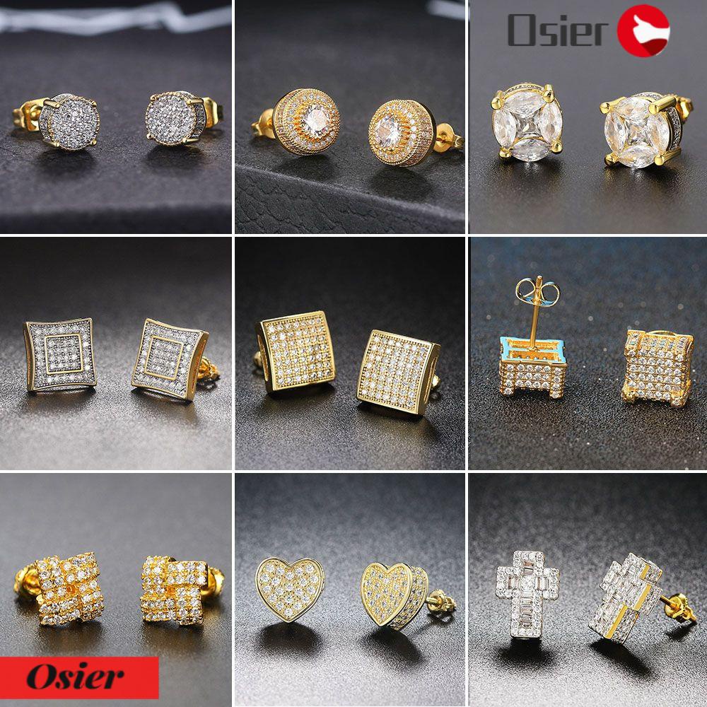 1 Khuyên Tai Đính Đá Phong Cách Hip Hop Cho Nam