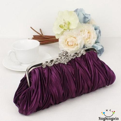 Ví Cầm Tay Đính Đá Vải Satin Bóng Lgx-Purse Cho Nữ