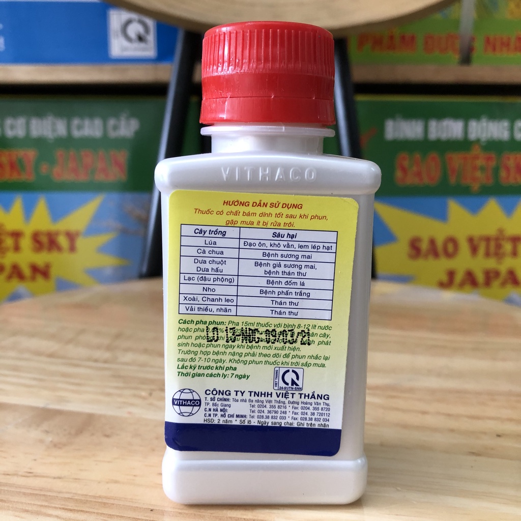 Chế phẩm trừ bệnh cây trồng Daconil 500sc 100ml (Đạo ôn, khô vằn, sương mai, thán thư, phấn trắng, đốm lá)