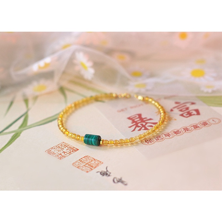 [Hàng Mới Về] Vòng Tay Chuỗi Hạt Malachite Xanh Thời Trang