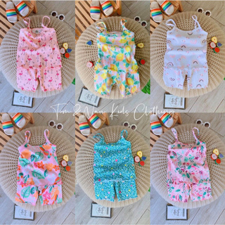 (KHAI TRƯƠNG BÁN GIÁ XƯỞNG + HÌNH THẬT) Đồ bộ bé gái Bộ dây đùi cotton dệt cực đẹp cho bé gái từ 6kg