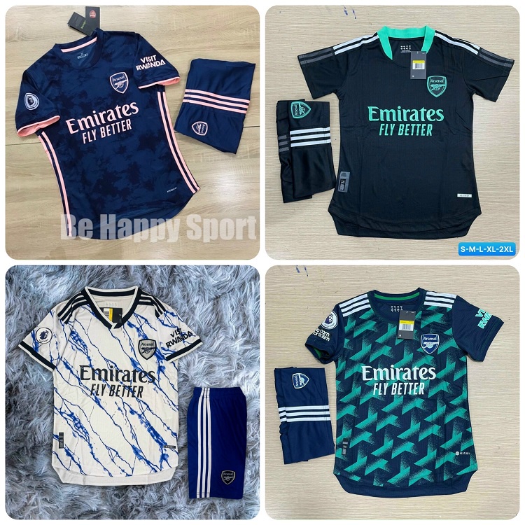 Bộ Quần Áo Đá Banh Nam CLB Arsenal Vải Gai Thái Cực Chất - Đồ Đá Bóng pp Bởi Be Happy Sport