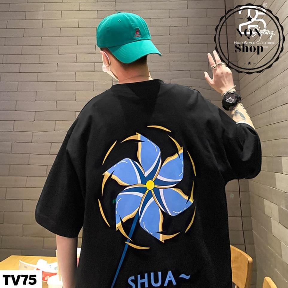 Áo Nam Form Rộng Cổ Tròn Form Rộng NQN Shop Áo Phông Đen Tay Lỡ Streetwwear Oversize Giá Rẻ In Hình Hàn Quốc TV75 | BigBuy360 - bigbuy360.vn