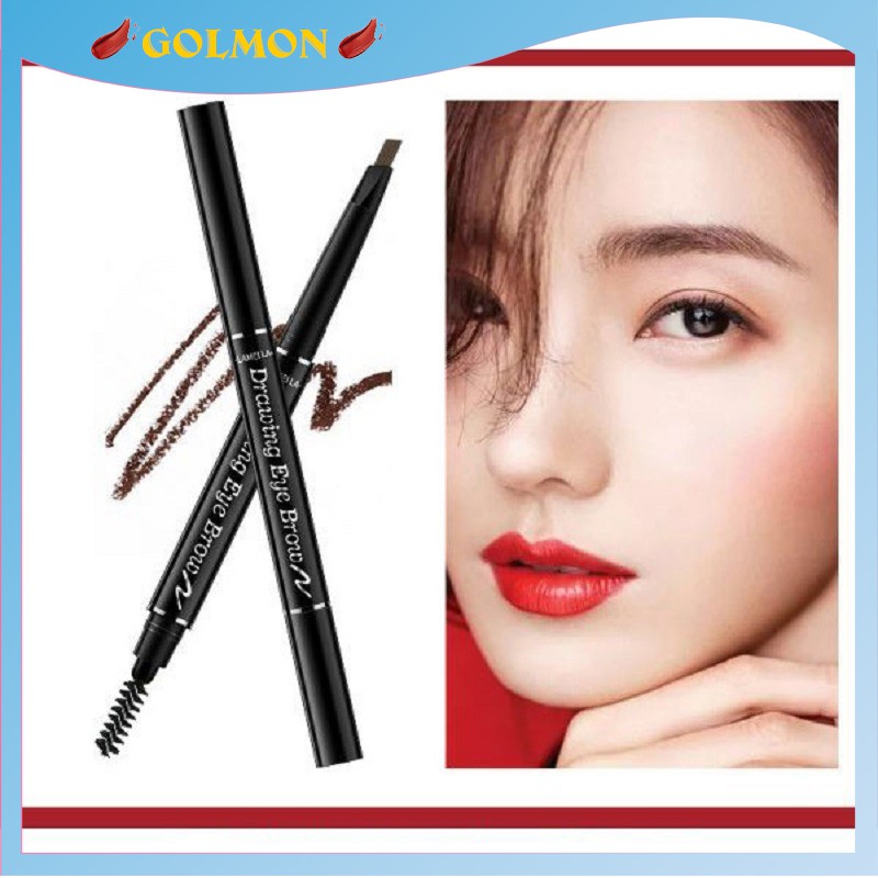 Chì Kẻ Mày Lameila Double Effect hai đầu chống nước bút chì kẻ mày lâu trôi nội địa Trung Golmon | BigBuy360 - bigbuy360.vn
