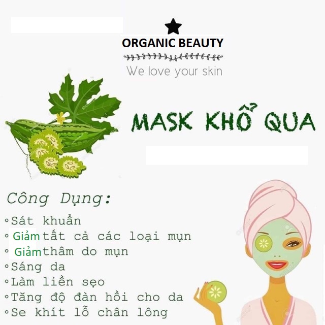 100GR Bột khổ qua nguyên chất 100% Organic - Giảm Mụn, Mát Da- Mỹ phẩm Handmade - B2.006