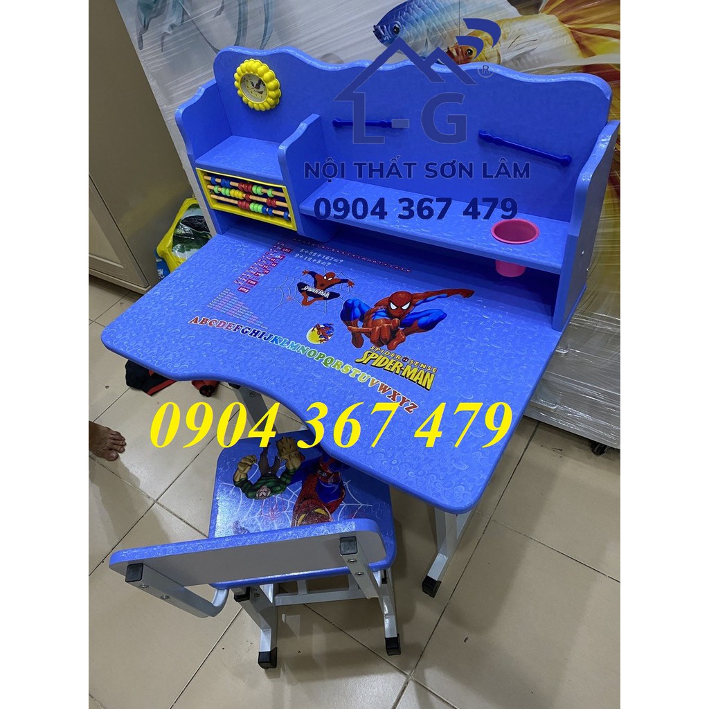 Bộ bàn ghế học sinh lắp ráp màu xanh chống gù cho bé | BigBuy360 - bigbuy360.vn