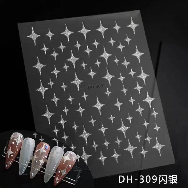 sticker trang trí nail mã mới