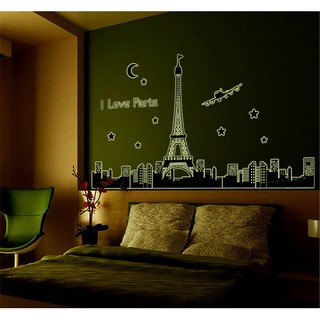 Decal Dán Tường Dạ quang Đêm Paris