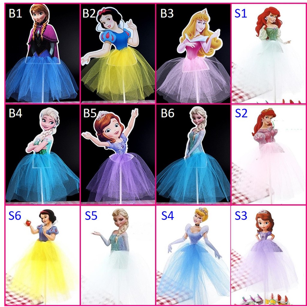 Phụ kiện trang trí bánh kem hình công chúa trong phim hoạt hình frozen dễ thương