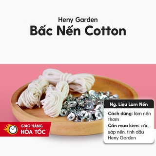 Bấc NếnCotton Nhúng Sáp + Đế Kẹp Heny Garden Nguyên Liệu Làm Nến Thơm