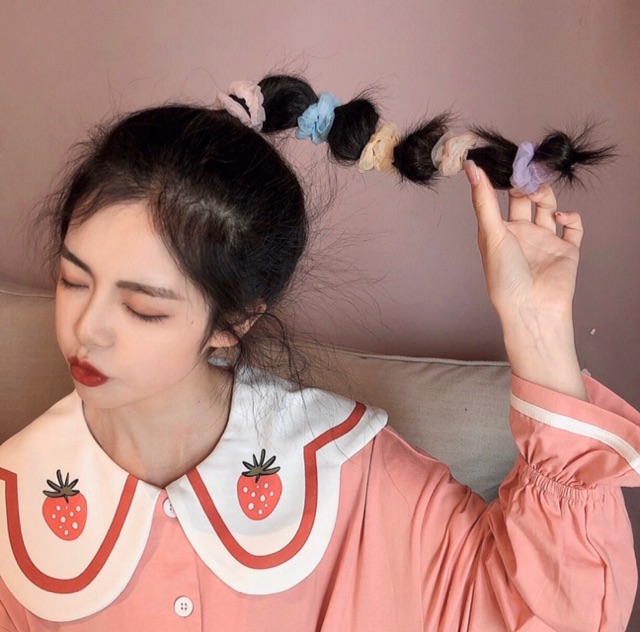 Cột tóc scrunchies mini màu xinh soạn ngẫu nhiên