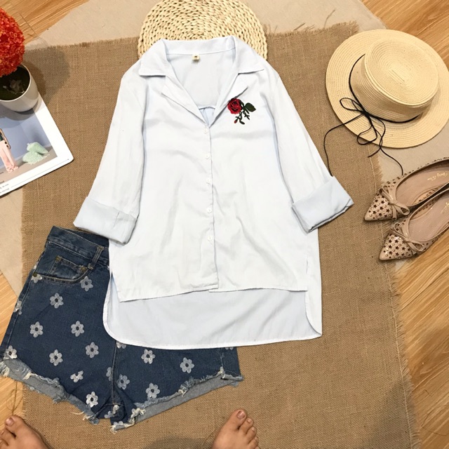 Áo somi hoạ tiết