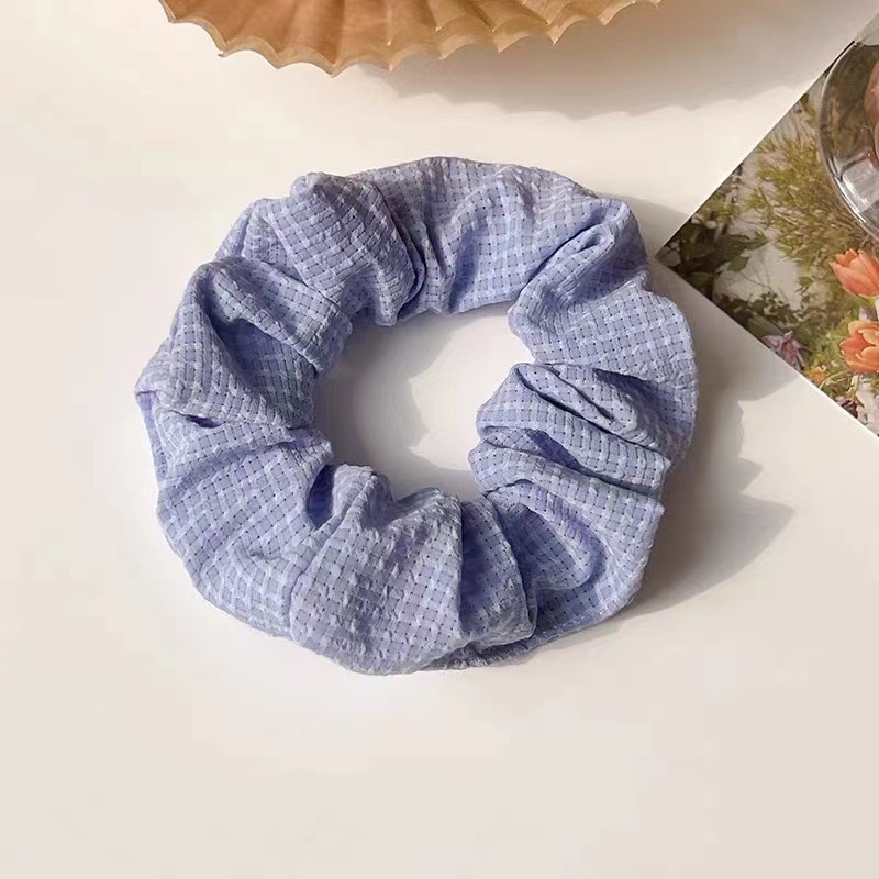 Dây Cột Tóc Vải Họa Tiết Kẻ Sọc Phong Cách Hàn Quốc Ngọt Ngào Dễ Phối Đồ DULA777