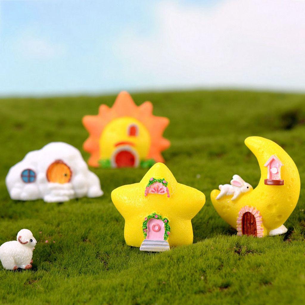 YIYU Mô Hình Ngôi Sao Và Mặt Trăng Mini Trang Trí Tiểu Cảnh