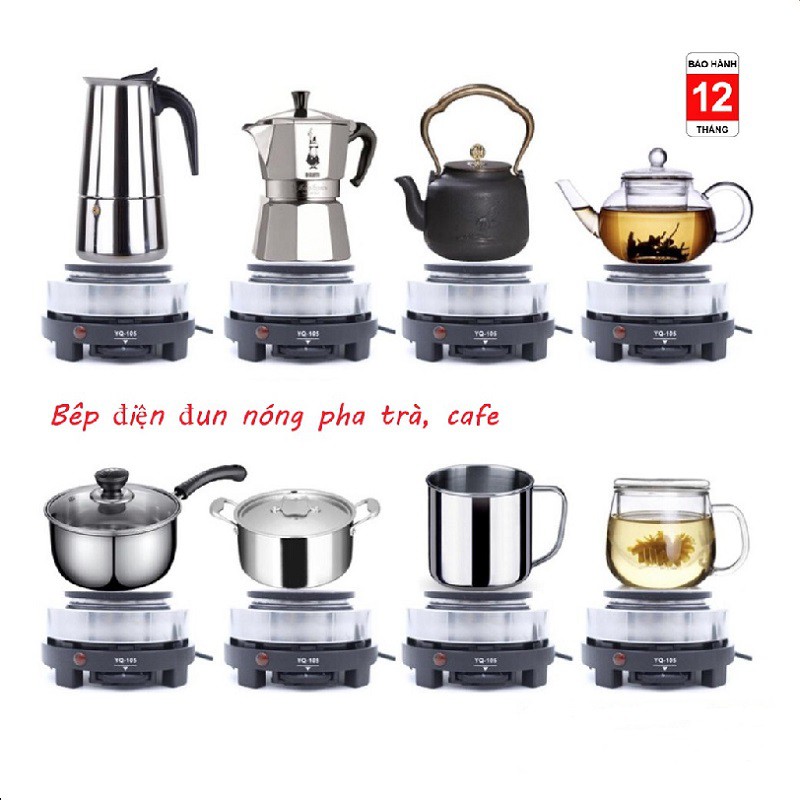 Bếp điện mini 500W nấu ăn nấu lẩu pha cafe pha trà cao cấp cực tiện lợi