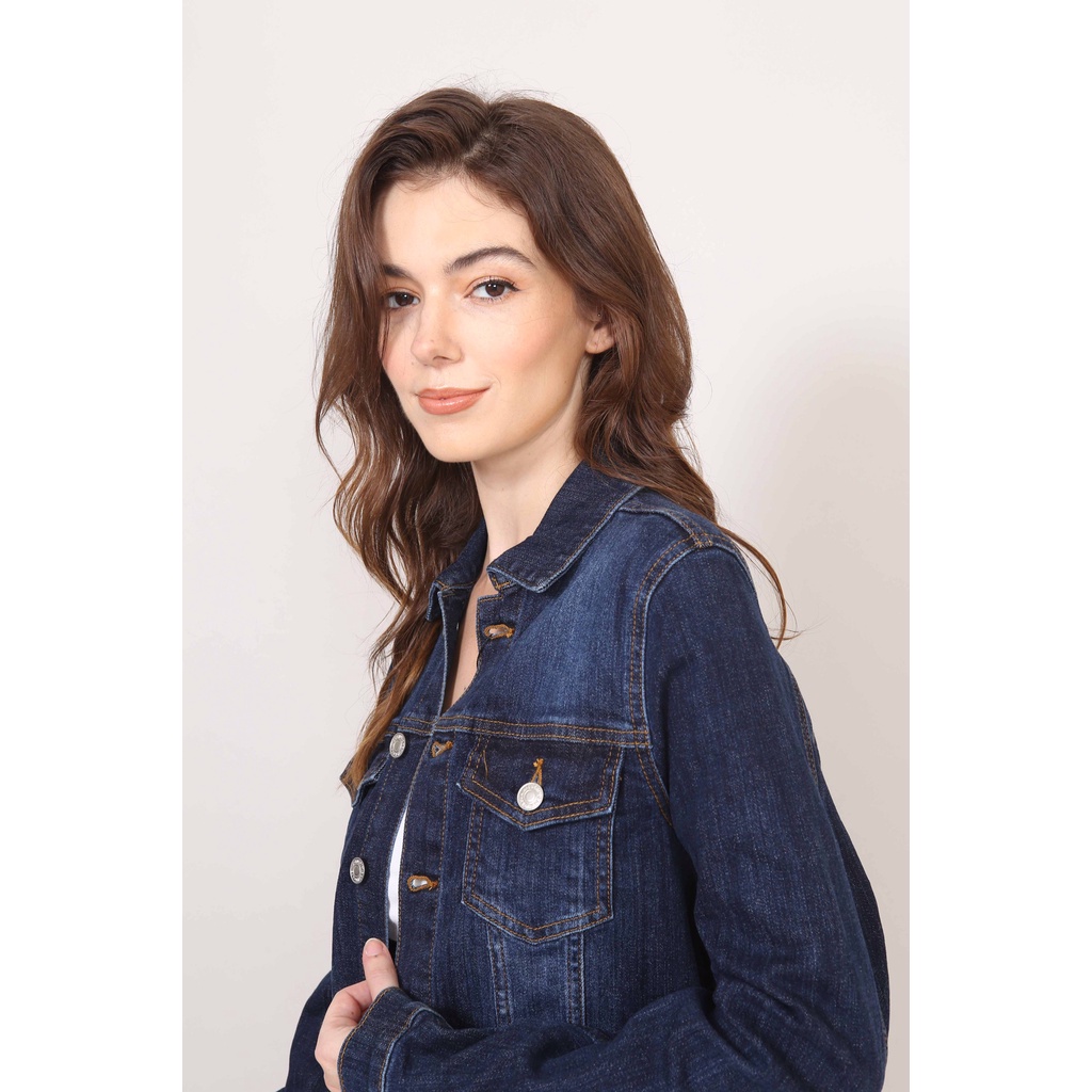 Áo Khoác Denim Jacket, áo khoác bò nữ Trơn CT Jeans