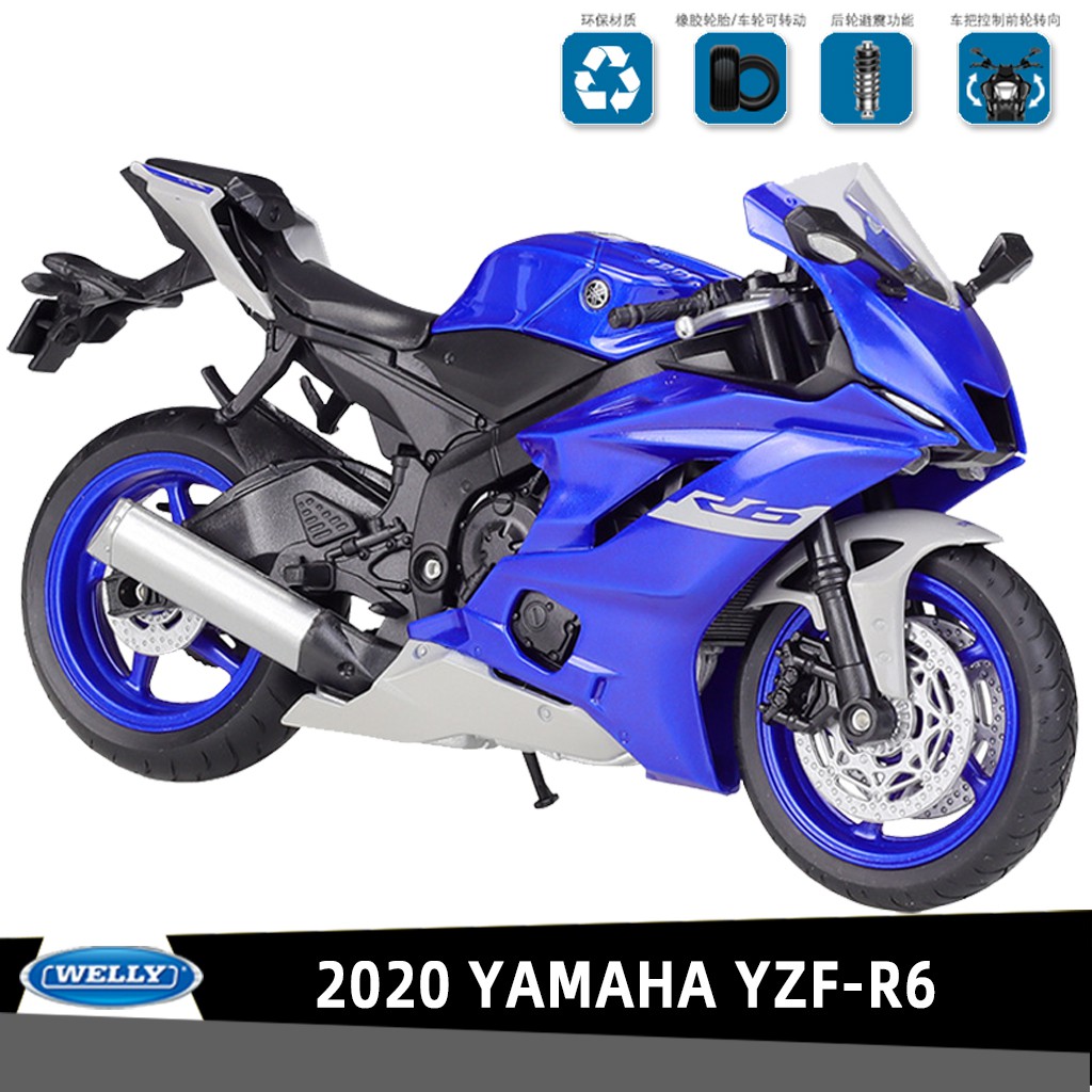 Mô hình xe máy Yamaha Yzf-R6 bằng hợp kim tỉ lệ 1:12