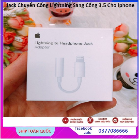 Jack Chuyển Cổng Lightning Sang Cổng 3.5 Cho Iphone 7, 7 plus, Iphone 8, 8 plus, Iphone X, XS, Xs Max, Iphone 11 ( Xịn )