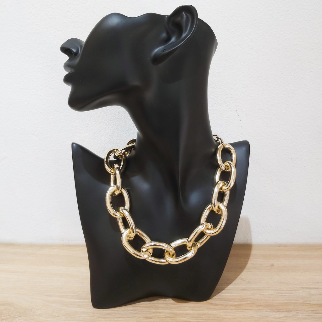 Vòng cổ choker - Vòng xích to dày màu vàng và bạc - Khoen Store