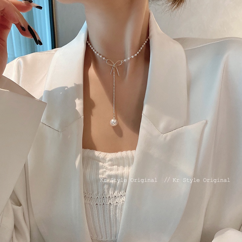 Vòng cổ Nhiều Lớp Đính Ngọc Trai Phong Cách Hàn Quốc Xinh Xắn
