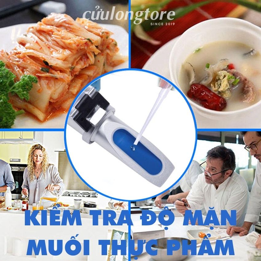 Máy Đo Độ Mặn Nước biển muối thực phẩm bể cá bút khúc xạ kế quang học dụng cụ thiết bị ống nhiệt kế kiểm tra giá rẻ