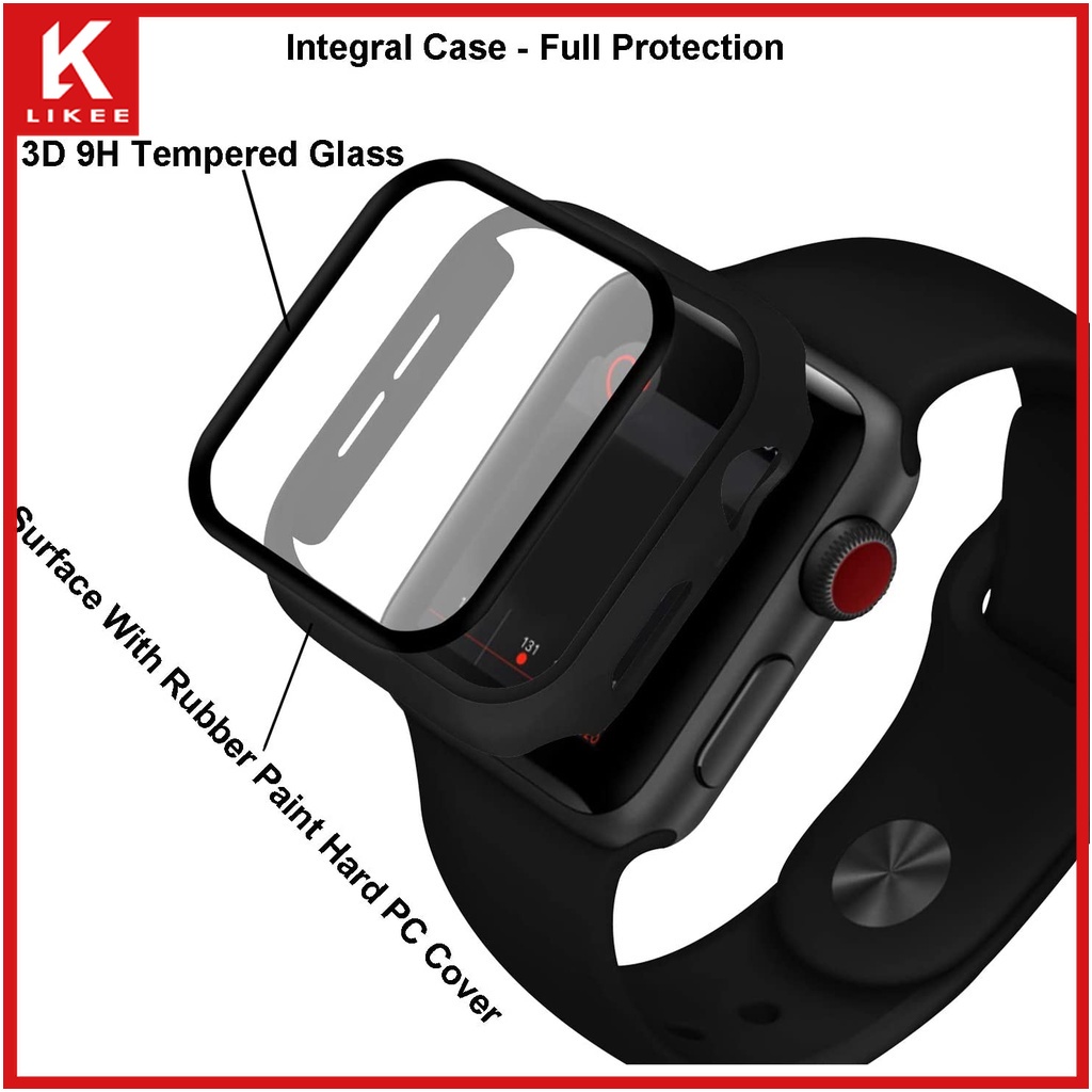 Ốp Bảo Vệ 360 Độ Bằng Nhựa Mặt Kính Cường Lực Cho Apple Watch Series 6 SE 5 4 3 2 1 iWatch 44mm 40mm 42mm 38mm