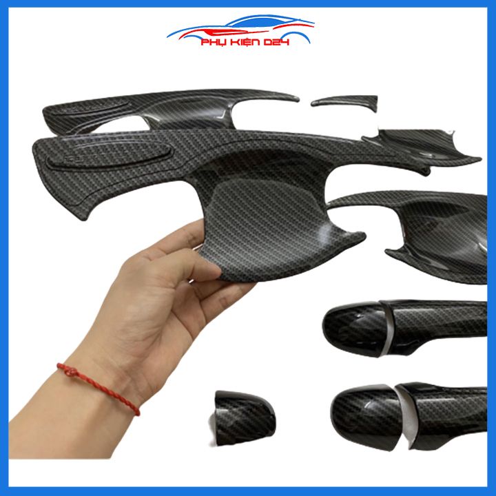 Ốp tay hõm Fortuner 2017-2018-2019-2020-2021-2022-2023 vân carbon, mạ crom chống trầy bảo vệ cửa xe ô tô