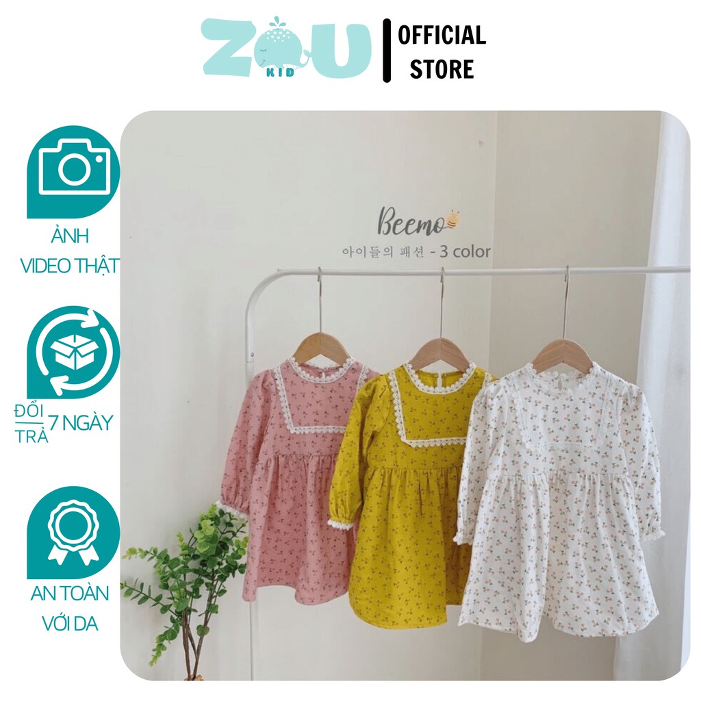 Váy Hoa Nhí Phối Ren Dáng Babydoll Điệu Đà Cho Bé Gái (9-23kg) - ZOU KIDS